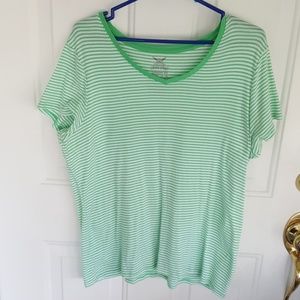 Green & White Top